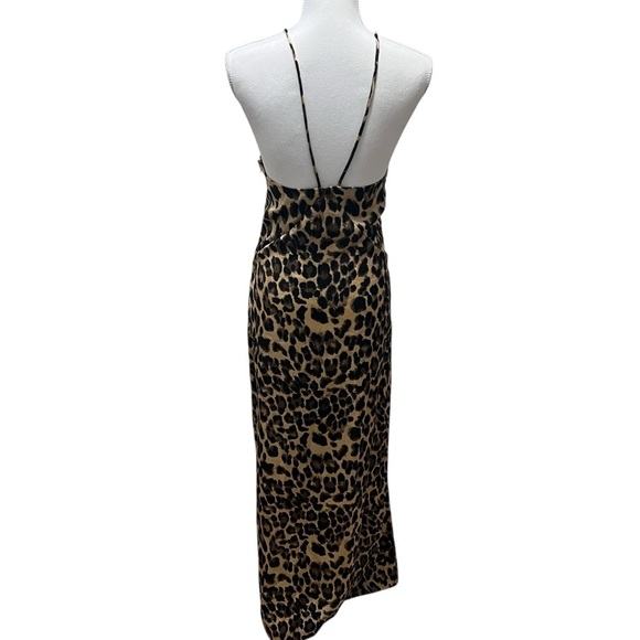 Forever 21 Super Sexy Leopard Maxi Slip‎ Strappy Date Night Dress Size Small - Picture 5 of 15